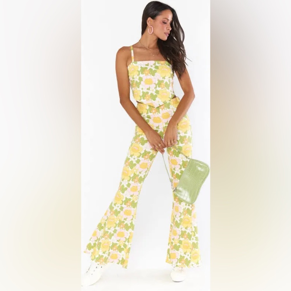 Show Me Your MuMu Yellow Floral Flare Pants